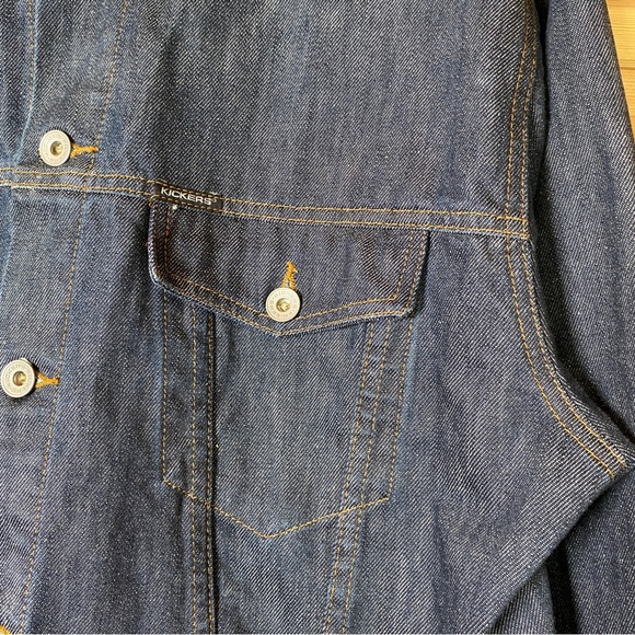 042 Kickers Vintage Blue Trucker Denim Jacket - Size L - Picture 3 of 10
